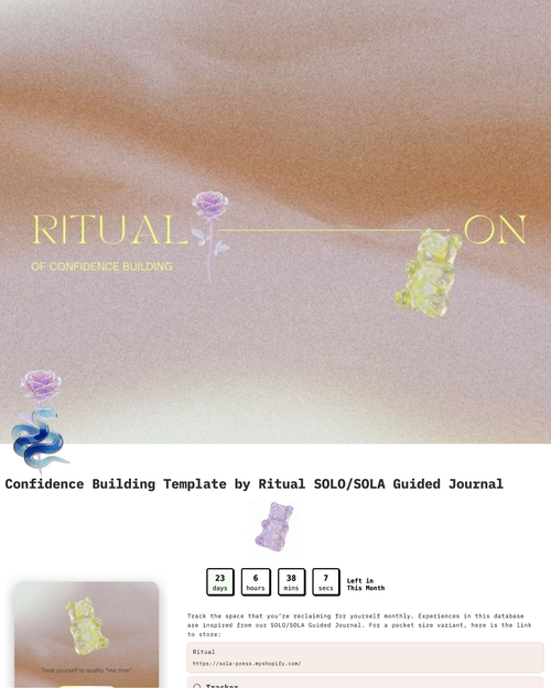 Cover of 'Ritual of Confidence Building' guided journal with abstract design and text.